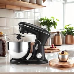 Keukenmixer – Mengmachine – Bakmixer – Deegkneder – Standmixer – 1400W Krachtige Motor – 4,5 Liter RVS Mengkom – Zwart — thumbnail 4
