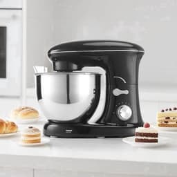 Keukenmixer – Mengmachine – Bakmixer – Deegkneder – Standmixer – 1400W Krachtige Motor – 4,5 Liter RVS Mengkom – Zwart — thumbnail 4