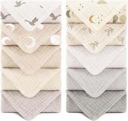 Muslin Spuugdoekjes 25x25 cm 10 stuks (Lichtgeel) — thumbnail 1