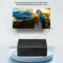 Compacte Projector, Automatische Verticale Keystone Draagbare LED-filmprojector, 1080P HD 4K Draadloze Projector met Stereoluidspreker, Afstandsbediening voor Thuisfilm (EU-stekker) — thumbnail 2