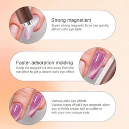 Set van 7 Cat Eye Nail Magnet Tools, Hartvormige Cat Eye Gel Nagellak Magneet 3-in-1 Professionele Manicureset met Y-vormige Gids Sticks voor Thuis DIY Salon Studio — thumbnail 3