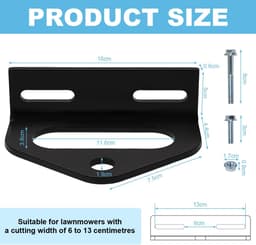 Universele trekhaak voor grasmaaier, grasmaaier, koolstofstaal, met bouten, M8-schroeven, grasmaaier, accessoires voor - ShopVlot — thumbnail 5