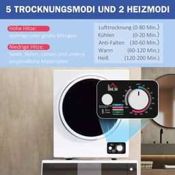 Sogiol® Mini Wasdroger - 4 kg met 4 programma's - 2 verwarmingsstanden - sterilisatie tot 65℃ - 850W voor kleding — thumbnail 5