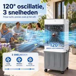 MUPOO Mobiele Aircooler 32L Watertank- Airco Zonder Afvoerslang - 4-in-1 Luchtkoeler met Water - Koelen, Ventileren,Koelventilator- Aircooler met 4 Koelelementen - Afstandsbediening - Stil 50 dB -voor Woonkamer, Slaapkamer, Kantoor en Garage — thumbnail 5