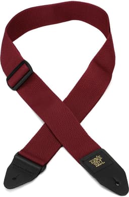 Ernie Ball Polypro - Gitaarriem - Bordeaux - Polypropeen - Zwarte Leren Uiteinden - Zwarte Delrin Gesp - Verstelbaar 104-182 cm - Breedte 5 cm — thumbnail 2