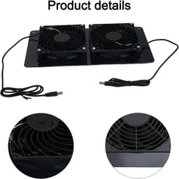 Uitlaatventilator Zonnepaneel - Dubbele Ventilator - Ruimte Koel Houden - IP65 Waterdicht Ontwerp - 30W 3000 RPM - Zwart — thumbnail 2