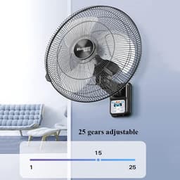 Wandventilator - Muurventilator - Ruimte Koelen - 25 Windsnelheden - 120 Graden Zwenkbereik - Rood — thumbnail 3