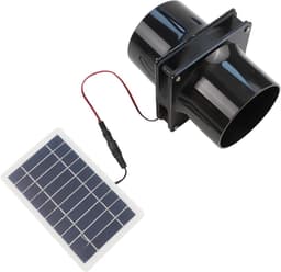 Zonne Ventilator Kit - Afvoerventilator - Lucht Circulatie - 10W Zonnepaneel - 19 x 13 x 13 cm - Zwart — thumbnail 5