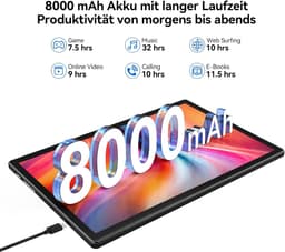 SnelShoppen - 10 Inch Tablet met 16GB RAM, 128GB ROM en 1TB TF Geheugen - Ideaal voor Entertainment, Werk en Onderwijs - Snelle Prestaties en Groot Sc — thumbnail 3