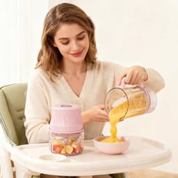 Keukenmachine Hakker - Mini Food Chopper - Maaltijd Voorbereiden - Draadloos En Snel - 350ml Capaciteit - Roze — thumbnail 2
