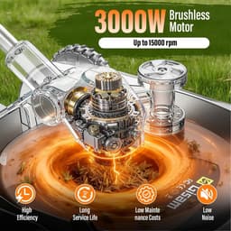 Accugrasmaaier 3-in-1 - Grasmaaier trimmer - Gazononderhoud - Borstelloze motor - 48 cm snijbreedte - Oranje — thumbnail 4