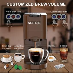 Espresso Koffiezetter - 4-in-1 Machine - Luxe Koffie Maken - 19 Bar Druk - 0.79 Liter - Bruin — thumbnail 3