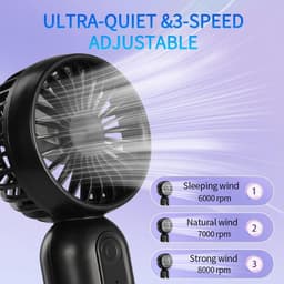 Mini draagbare ventilatoren (6 stuks), schattige, lichtgewicht handventilatoren op batterijen, 3 windsnelheden, USB-oplaadbaar, ventilatoren in de vorm van wimpers, unisex, geschikt voor kantoor, buiten, reizen en kamperen - Roze — thumbnail 4