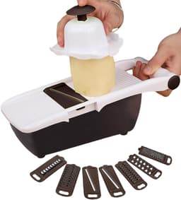 Voedsel Hakker - Keuken Gadget - Snel Groenten Snijden - Met Opvangbak - 29x12x10 cm - Wit — thumbnail 1