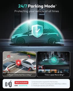 Dashcam - Dual Lens - 4K Voor en 1080P Achter - Nachtzicht en Spraakbesturing - Voor Auto's — thumbnail 3