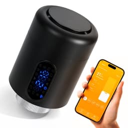 Slimme Thermostaatkraan voor Radiator – WiFi, App en 6 Modi – Zwart – 1 stuk — thumbnail 1