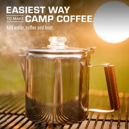 Koffiezetapparaten voor op de camping, kookplaat met percolator, koffiepot - GEEN aluminium of plastic [6 kopjes] — thumbnail 2