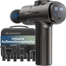 SnelShoppen - Massage Gun met 6 Massagekoppen en 30 Snelheden, USB-C Aansluiting en LCD Touchscreen, Spier Massager, Spier Gun (Grijs) — thumbnail 1