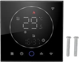 Slimme Thermostaat - Wifi Thermostaat - Energie Besparen - LED Kleurenscherm - 13mm Dun - Zwart — thumbnail 3
