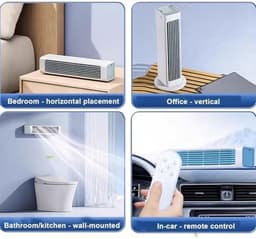 Bladeless Ventilator - Stille Koeleenheid - Persoonlijke Koeling - Veilig Kinderontwerp - 3 Snelheden - Wit — thumbnail 1