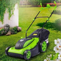 Elektrische grasmaaier - Gazonmaaier duwmaaier - Gazon onderhouden - Krachtige 2000W motor - 43 cm maaibreedte - Zwart — thumbnail 1