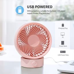 Tafelventilator, USB-ventilator, miniventilator, klein, stil, traploze snelheid, 20° aanpassing, USB-bureauventilator, laag geluidsniveau, USB-ventilator, gemakkelijk mee te nemen, voor kantoor, thuis — thumbnail 3