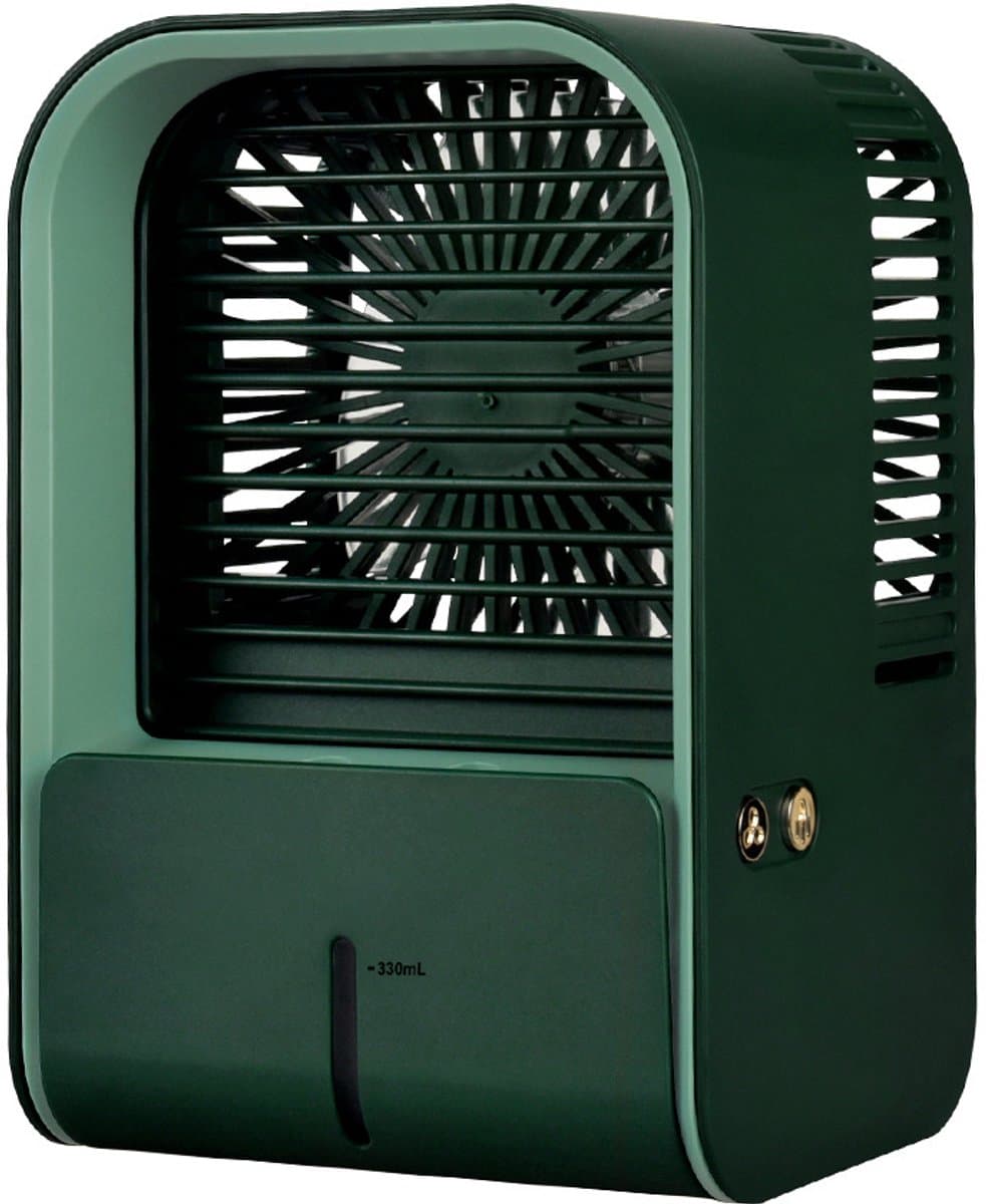 Draagbare airco | Creatieve bureauventilator | Oplaadbare luchtbevochtiger | Mini-koeler - Groen [Energieklasse A] — afbeelding 1