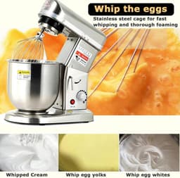Keukenmixer Staande Mixer - Bakmachine Deegmixer - Bakken en Koken - Krachtige 500W Motor - 5 Liter Kom - Zilver — thumbnail 4