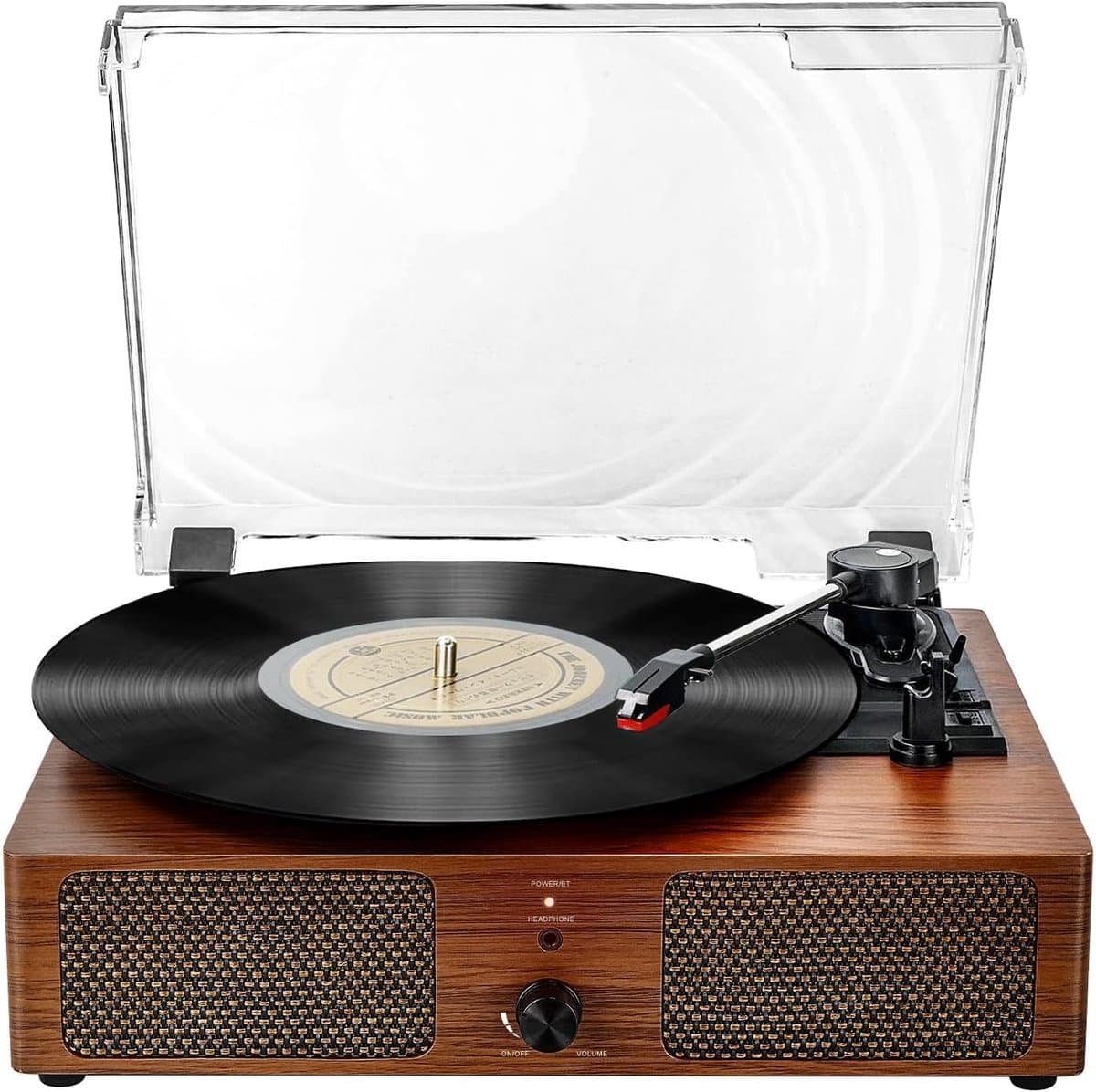 Mersoco - Bluetooth Vinyl Platenspeler - Draagbaar met Ingebouwde Speakers - USB/RCA - 33/45/78 RPM — afbeelding 1