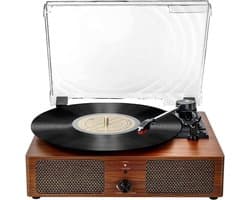Mersoco - Bluetooth Vinyl Platenspeler - Draagbaar met Ingebouwde Speakers - USB/RCA - 33/45/78 RPM