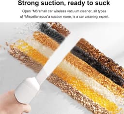 Draagbare Handstofzuiger - Kleine Stofzuiger Auto - Auto Interieur Reinigen - Laag Geluidsniveau - 17.5 cm - Zwart — thumbnail 4