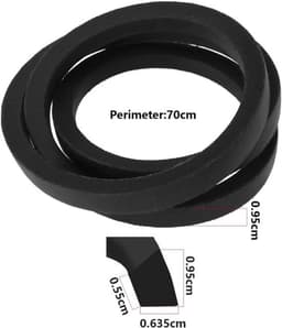 Aandrijfriem V-riem - Vervangingsonderdeel 1209470 - Compatibel met Timemaster - Grasmaaier - Eenvoudig te installeren - Zwart, 70 cm - Grasmaieronderdeel — thumbnail 2