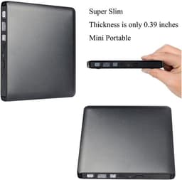 Externe DVD Speler - Dvd-brander Dvd-rw station - Films Kijken - USB 3.0 en Type-C - 2 MB Cache - Zwart — thumbnail 2