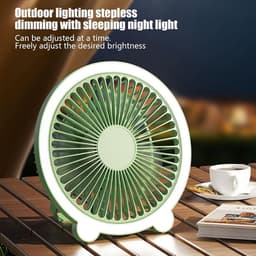 Stille Bureauventilator - Draagbare Ventilator - Frisse Lucht - Met Nachtlampje - 20.5 cm Hoog - Groen — thumbnail 2