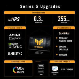 ASUS TUF Gaming VG27AQME5F - QHD Fast IPS Gaming Monitor - 255Hz - 0.3ms - Speakers - 27 Inch — thumbnail 3