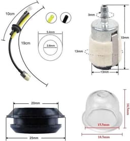 Universele brandstoffilterset, geschikt voor brandstofleidingen van grasmaaiers met kogelstarter, voor tuinieren en landbouw, 2 sets — thumbnail 2