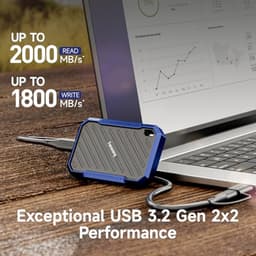 Externe SSD - Draagbare Opslag - Snelle Data Transfer - IP68 Waterdicht - 2TB - Grijs — thumbnail 3