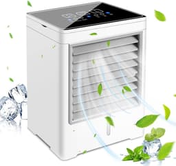 Draagbare Luchtkoeler - Mini Airco - Persoonlijke Verkoeling - 3 Windsnelheden Touchscreen - 19 cm Hoog - Wit — thumbnail 1