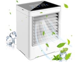 Draagbare Luchtkoeler - Mini Airco - Persoonlijke Verkoeling - 3 Windsnelheden Touchscreen - 19 cm Hoog - Wit