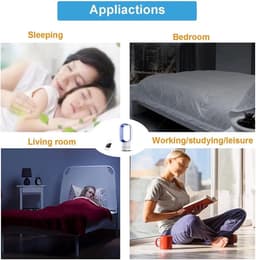 Bladloze ventilator - Torenventilator Luchtreiniger - Comfortabele Luchtstroom - Traploze Windregeling - 16 inch - Blauw — thumbnail 3