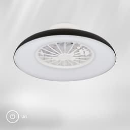 BRILONER Windora - Plafondventilator met verlichting - LED plafondlamp met ventilator - dimbaar - 5 snelheden - ventilatorlamp zomer- en wintermodus - CCT - Ø48.5 cm - zwart — thumbnail 3