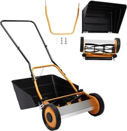 Handgrasmaaier - Loopmaaier Grasvanger - Gras Maaien - Zonder Elektriciteit - 40 cm Snijdbreedte - Oranje Zwart — thumbnail 5