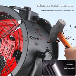 Vloerventilator - Industriële Ventilator - Koel en Fris - Hoge Luchtsnelheid - 52 cm - Zwart — thumbnail 5
