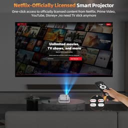 SnelShoppen - 4K Projector, 1080P Slimme Videoprojector met Auto Focus, Trapeziumcorrectie, WiFi6 en Bluetooth 5.2, Home Cinema in Wit - Officiële Net — thumbnail 5