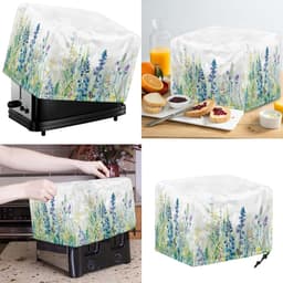 Keuken Apparaat Hoezen - Stofkappen Set - Keuken Organiseren - Set van Twee - Meerdere Maten - Blauw Groen Bloemen — thumbnail 2