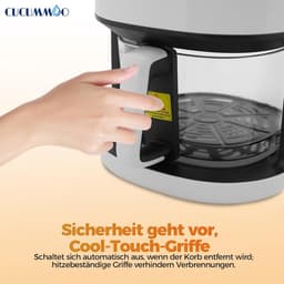 Heteluchtfriteuse - Airfryer Frituurpan - Gezond Koken - Met Kijkvenster - 33 Liter - Wit — thumbnail 4
