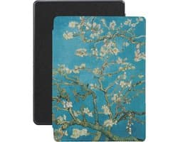 Lunso - Geschikt voor Kobo Aura H20 Edition 1 hoes (6.8 inch) - Vegan Saffiano Leren sleep cover - Van Gogh Amandelbloesem - (niet voor de Kobo Aura edition 1)