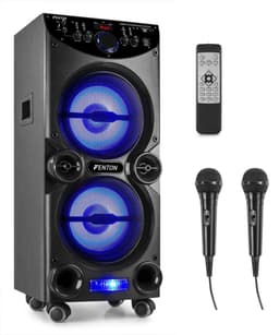 Karaoke set met 2 Microfoons en LED Effect Licht - Fenton LIVE2104 - Bluetooth Speaker - 400 Watt — thumbnail 1
