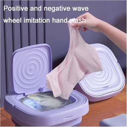 Compacte 8L Mini-Wasmachine en Droger - Opvouwbare Ultrasone Ondergoedwasmachine — thumbnail 4