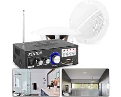 SkyTronic badkamer speakerset 5 incl. versterker en 10 meter luidsprekerkabel